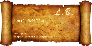 Lauf Béla névjegykártya