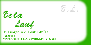 bela lauf business card